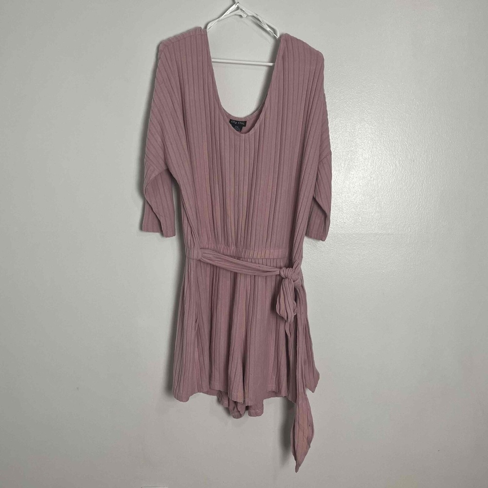 NWT City Chic‎ Blush Pink Ella Pajama Long Sleeve Tie Waist Romper S/16